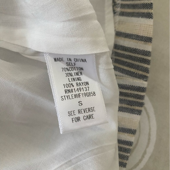 Altar’d Stare Linen Cotton Blend Striped Sleeveless Dress Blue White Size Small - Picture 5 of 7